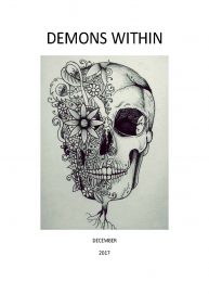 Intricate skull and flower illustration