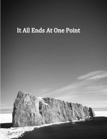 Black and white photo of a butte