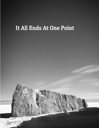 Black and white photo of a butte