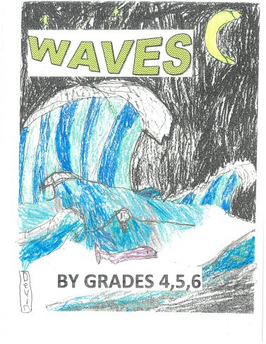 Colour pencil drawing of waves