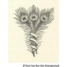 Peacock feather illustration on beige