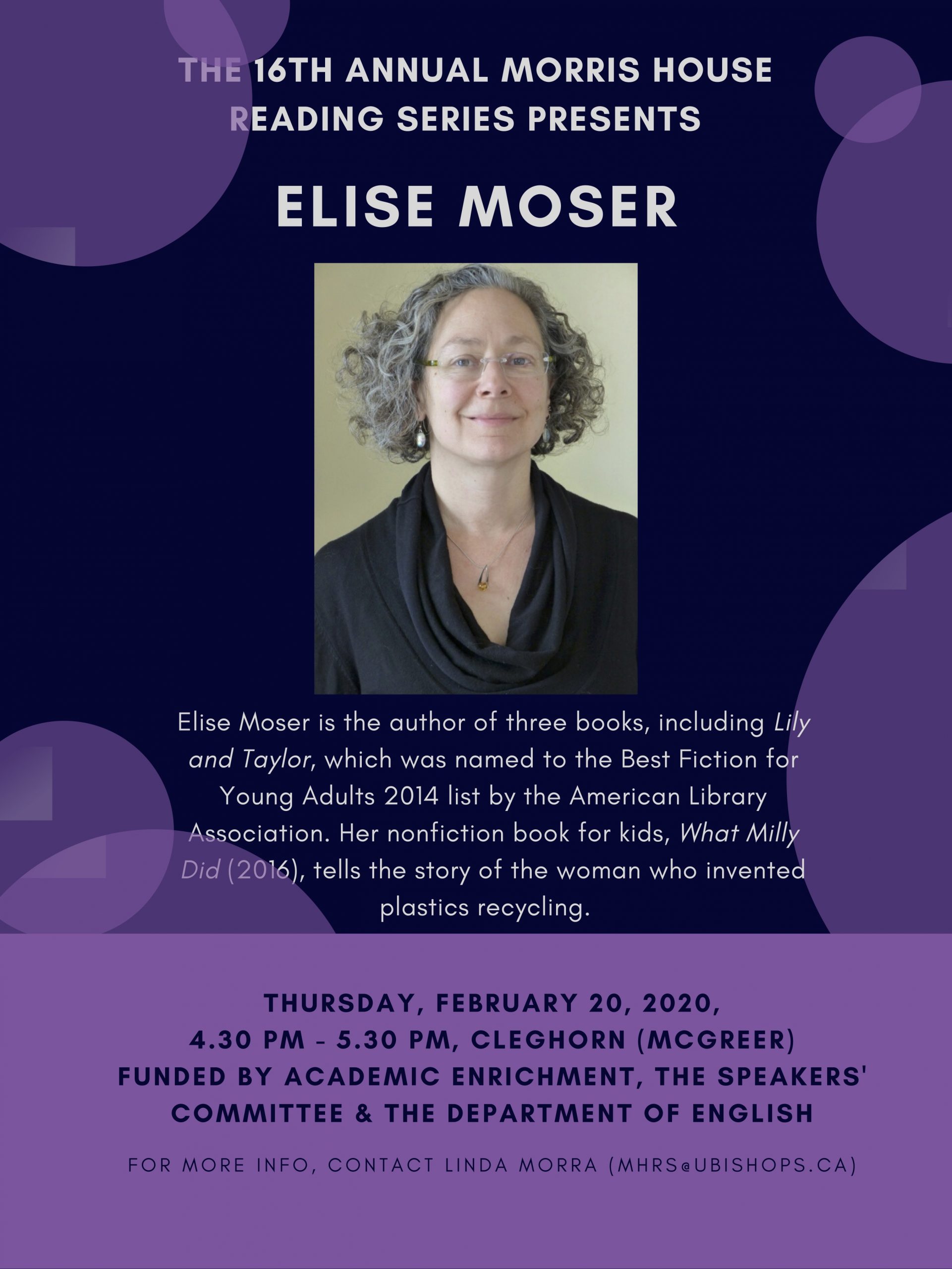 Morris House Reading Series – Elise Moser