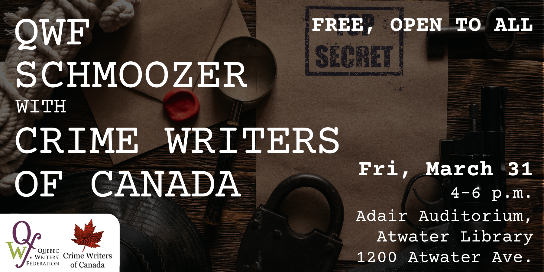 QWF Schmoozer with the Crime Writers of Canada