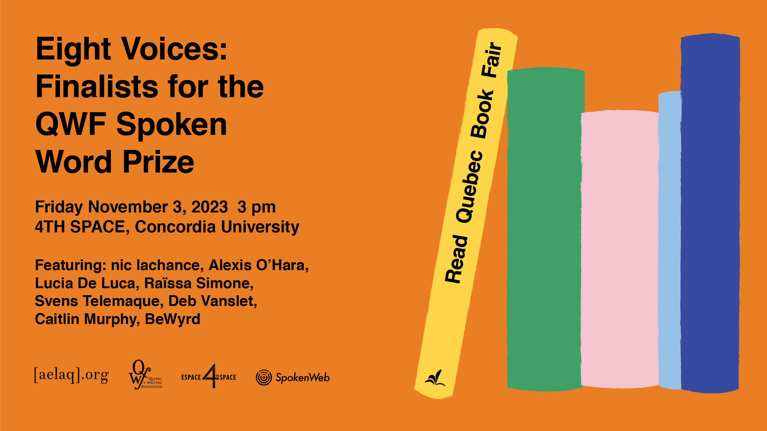 Eight Voices: Finalists for the QWF Spoken Word Prize